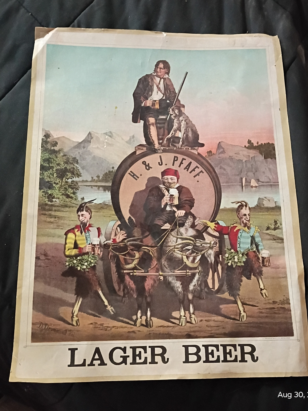 H. & J. Pfaff Lager Beer Vintage Poster - Multi-Color